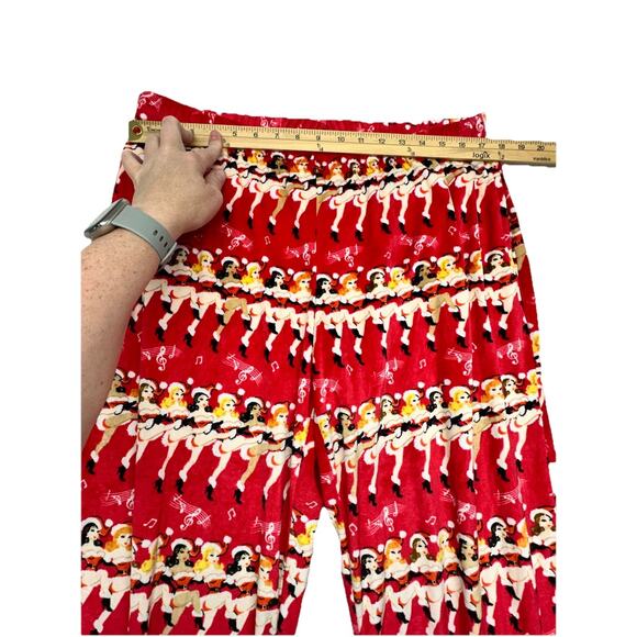 Holiday Time Pajamas Set Womens L Button Up Long Sleeve Dancing Girls Velour - Picture 7 of 13